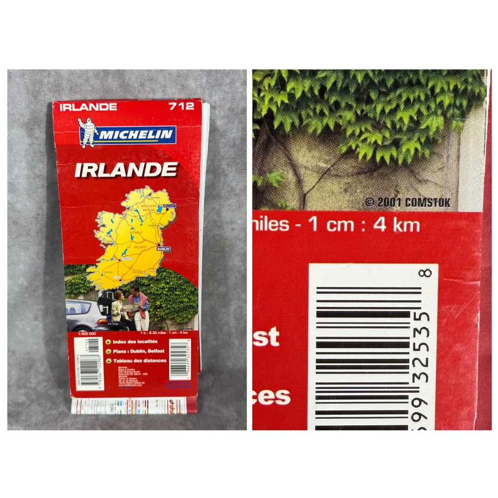 Vtg Michelin Ireland Map 712 Road Travel Guide Dublin Belfast City Maps Y2K - Picture 2 of 8
